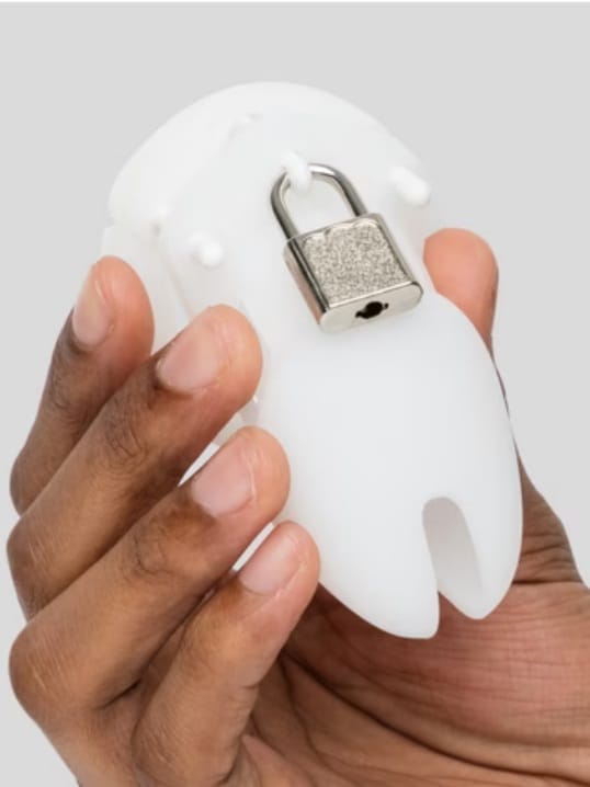Lightweight Resin Chastity Cage – White Secure Lock Design